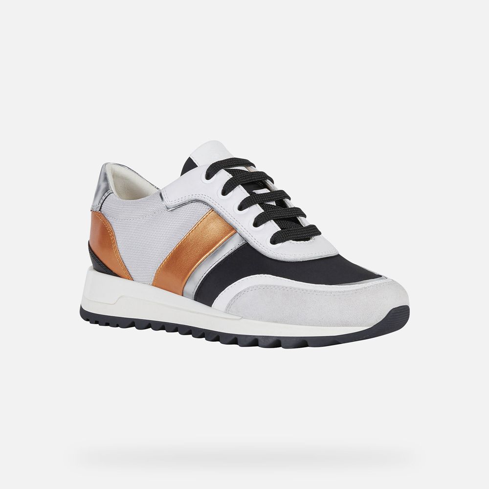 Geox Bayan Spor Ayakkabı Beyaz/Siyah - Tabelya - FYM-065198